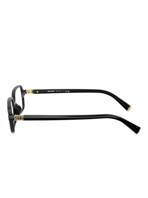 Miu Miu Eyewear rectangle-frame logo-lettering glasses - Black