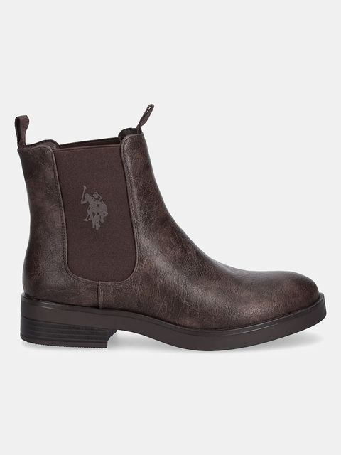 U.S. Polo Assn. sztyblety YLENIA003 damskie kolor brązowy na płaskim obcasie YLENIA003W/EY1 - zdjęcie produktu nr 2