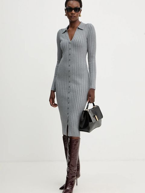 Guess sukienka MIRANDA kolor szary mini prosta W5BK60 Z2YJ2