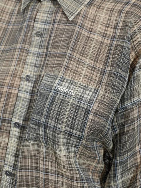 Coperni plaid drawstring-waist shirt - Grey
