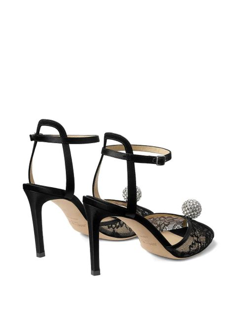 Jimmy Choo 85mm Sacora crystal-detail sandals - Black