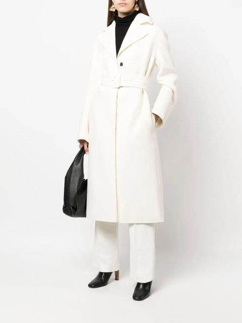 Jil Sander belted single-breasted coat - White - zdjęcie produktu nr 2