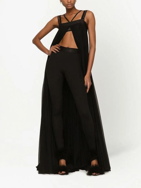 Dolce & Gabbana pleated tulle maxi dress - Black