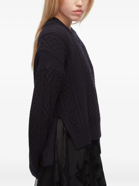 3.1 Phillip Lim cable-knit panelled sweater - Black