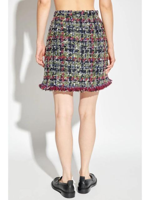 ETRO tweed-bouclé check mini skirt - Black
