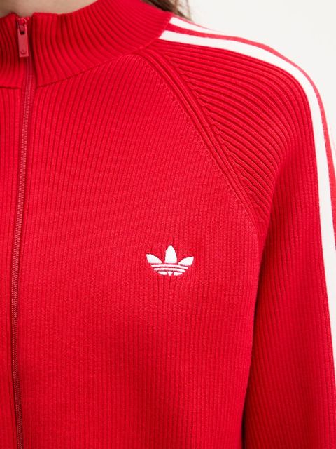 adidas Originals kardigan Slim Knit TT damska kolor czerwony lekki JY2598