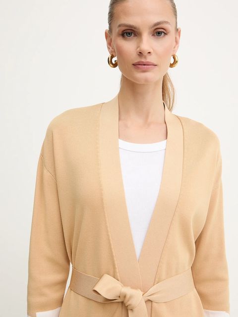 Elisabetta Franchi kardigan damski kolor beżowy lekki MK02S56E2 - zdjęcie produktu nr 2