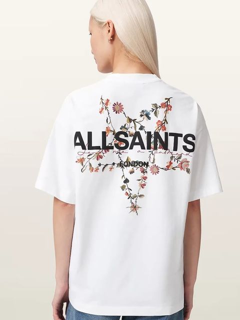 AllSaints T-shirt oversize damski bawełniany PENTACLE - zdjęcie produktu nr 1