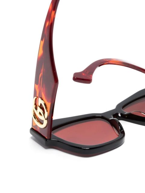 Gucci Eyewear logo-plaque oversize-frame sunglasses - Black