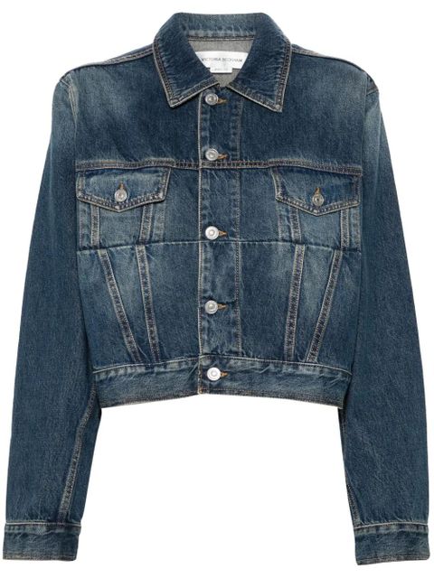 Victoria Beckham cropped denim jacket - Blue - zdjęcie produktu nr 1