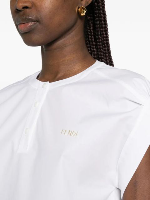 FENDI drawstring-hem blouse - White