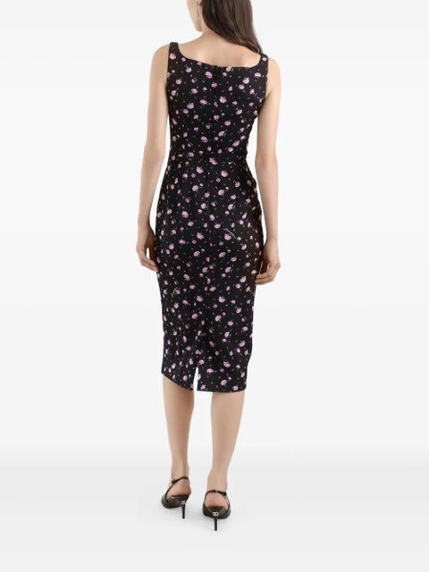 Dolce & Gabbana floral-print midi dress - Black