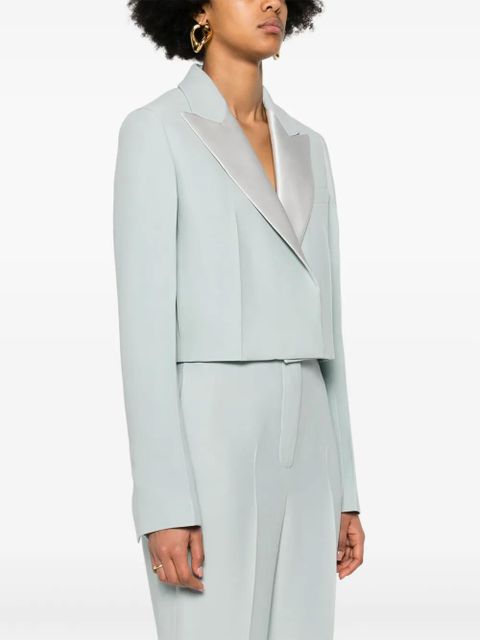 FENDI cropped contrast-panel blazer - Blue - zdjęcie produktu nr 2