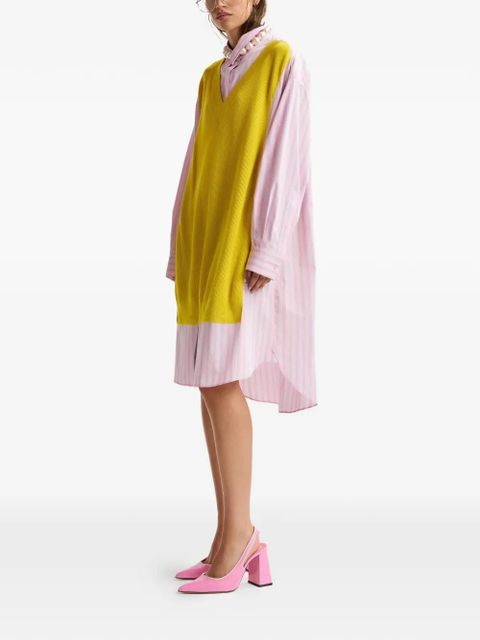 Essentiel Antwerp striped-pattern midi dress - Pink