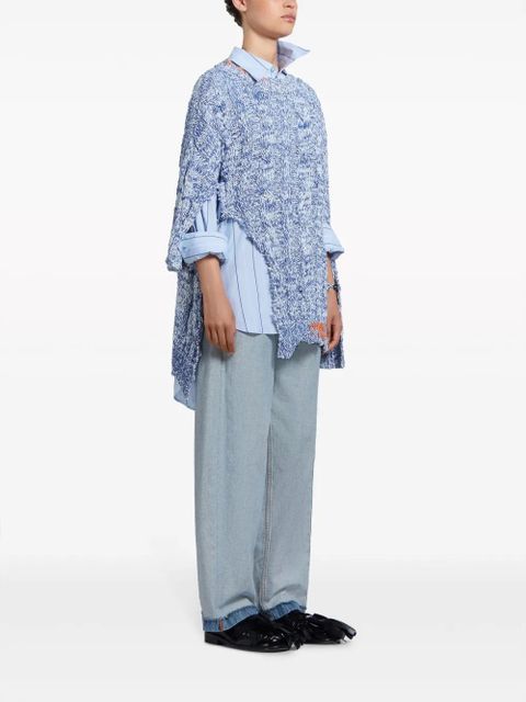 Marni long-length striped cotton shirt - Blue