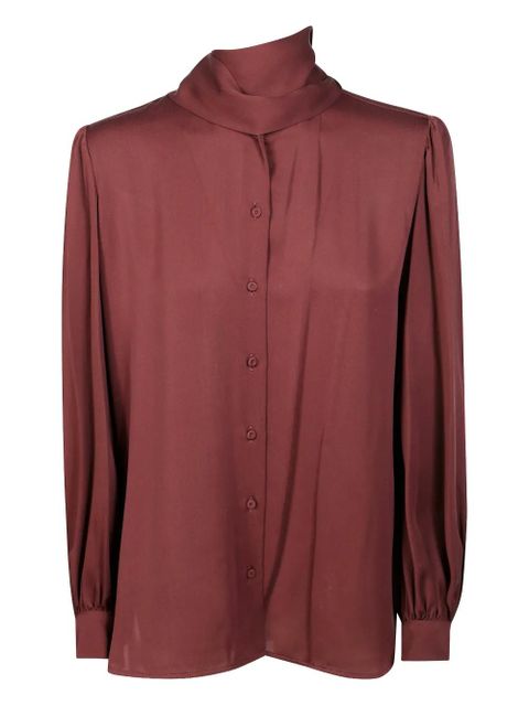 Max Mara Melania tie-neck buttoned shirt - Brown - zdjęcie produktu nr 1