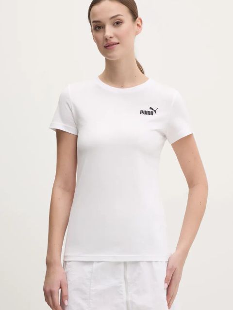 Puma t-shirt bawełniany damski kolor biały 682372