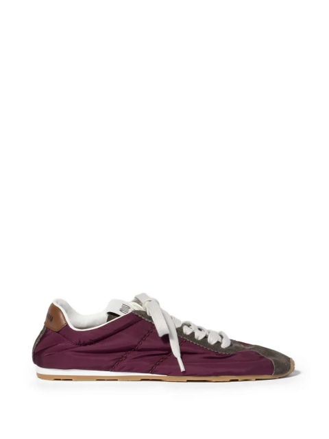 Miu Miu Plume technical fabric and suede sneakers - Purple - zdjęcie produktu nr 1