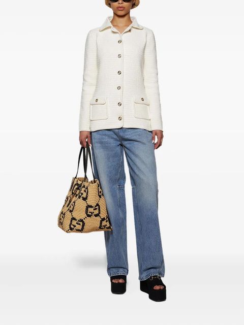 Gucci crochet button cardigan - White