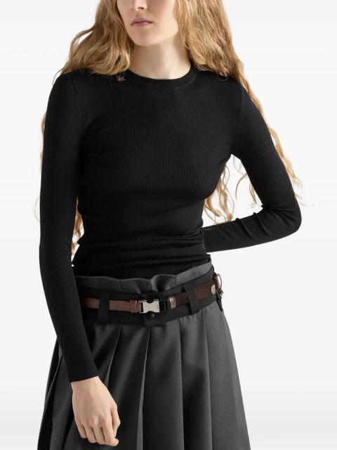 Prada long-sleeve crew-neck sweater - Black