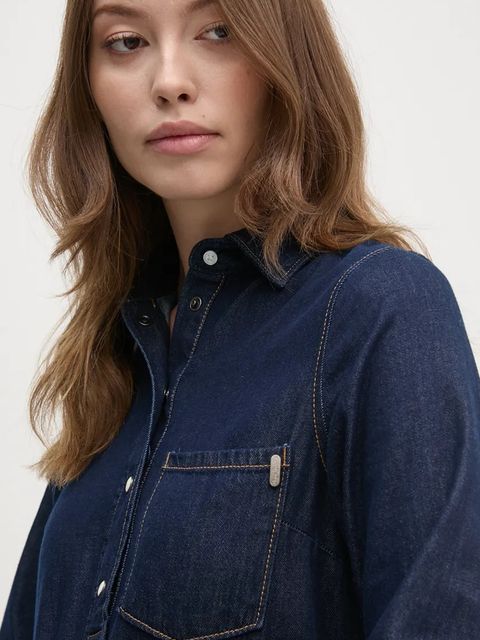 Pepe Jeans sukienka jeansowa REGULAR PULL-OVER DRESS kolor granatowy mini prosta PL953628BC3