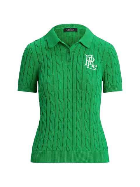Lauren Ralph Lauren cable-knit polo shirt - Green - zdjęcie produktu nr 1