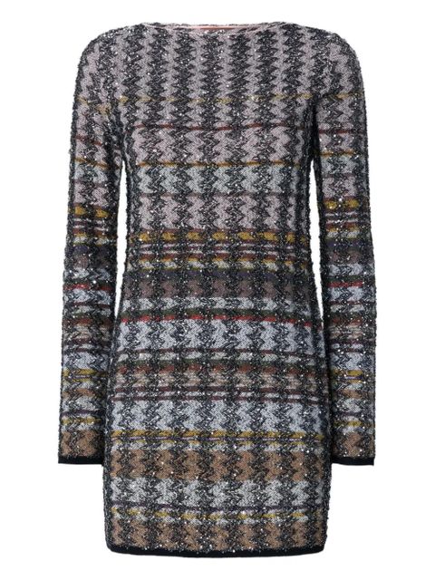 Missoni embellished houndstooth mini dress - Silver - zdjęcie produktu nr 1