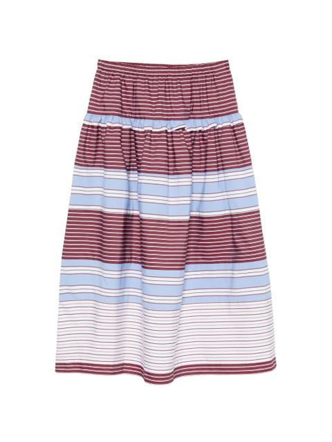 SANDRO Dolores striped tiered A-line mid skirt - zdjęcie produktu nr 1