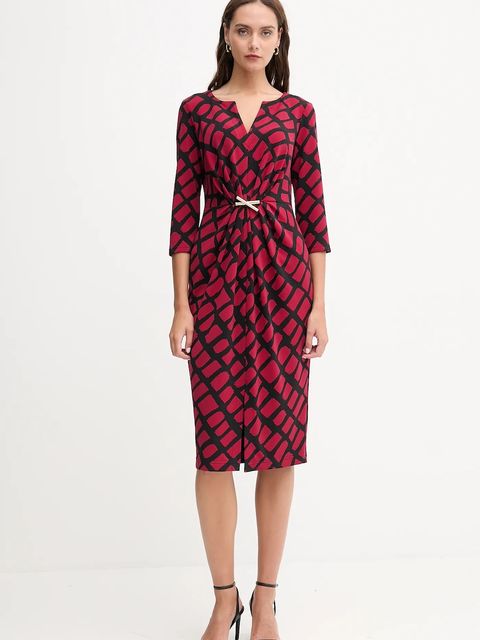 Joseph Ribkoff sukienka kolor bordowy midi dopasowana 253250 - zdjęcie produktu nr 1