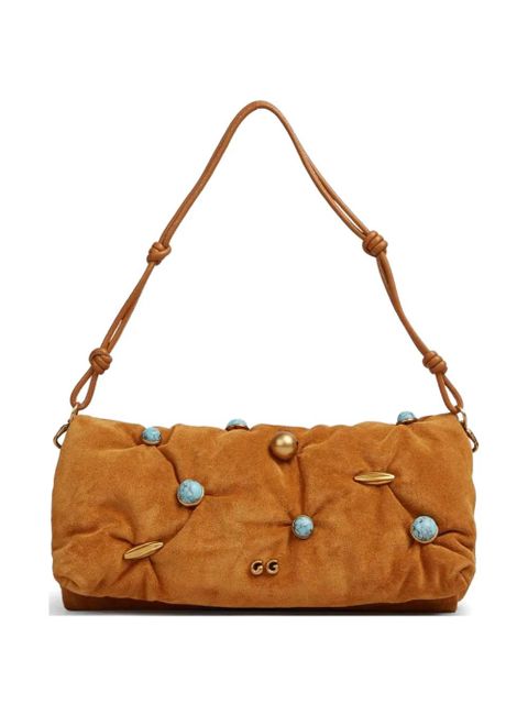 Cult Gaia Amalia suede clutch bag - Brown - zdjęcie produktu nr 1
