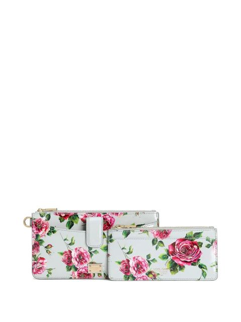Dolce & Gabbana floral-print wallet - Blue