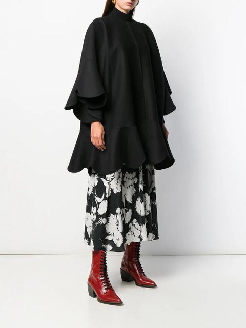 Valentino Garavani scalloped edge cape - Black