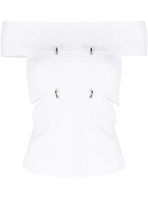 Alexander McQueen cut-out off-shoulder top - White - zdjęcie produktu nr 1