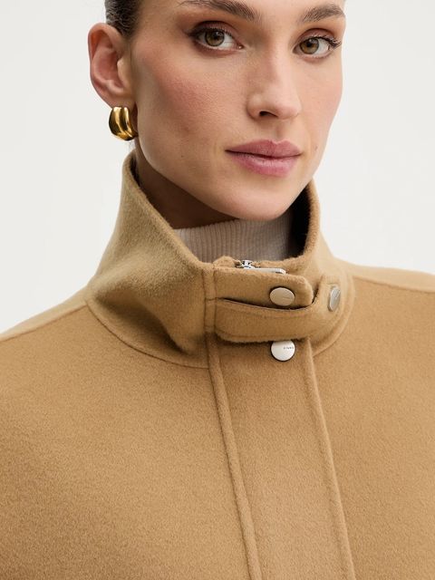 Pinko kurtka z dodatkiem wełny kolor beżowy przejściowa oversize 105341 A2XM