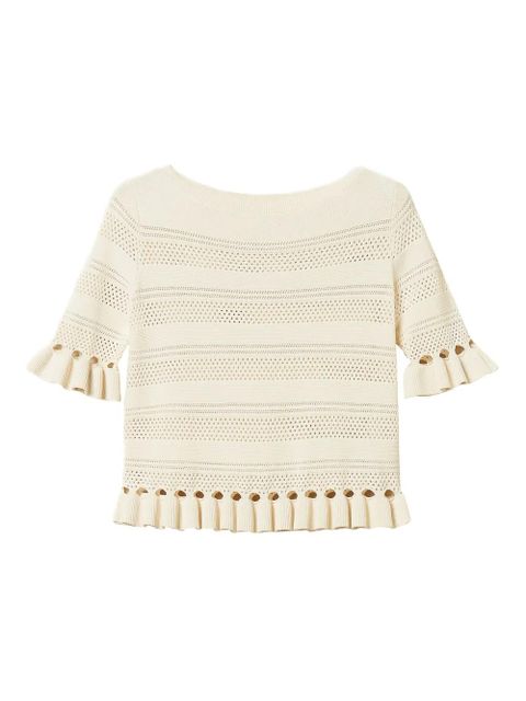 TWINSET ruffled top - Neutrals - zdjęcie produktu nr 1
