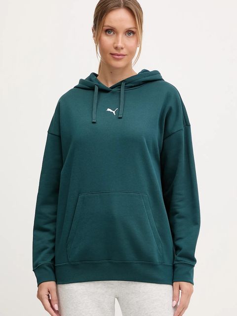 Puma bluza damska kolor zielony z kapturem gładka 685398 - zdjęcie produktu nr 1