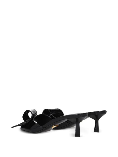 Prada crystal-embellished bow sandals - Black
