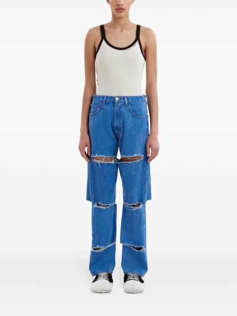Marni cur-out cotton jeans - Blue
