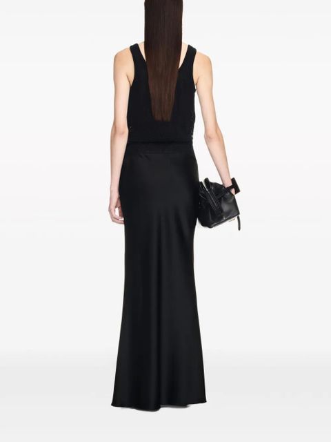 Off-White lace-panel satin maxi dress - Black