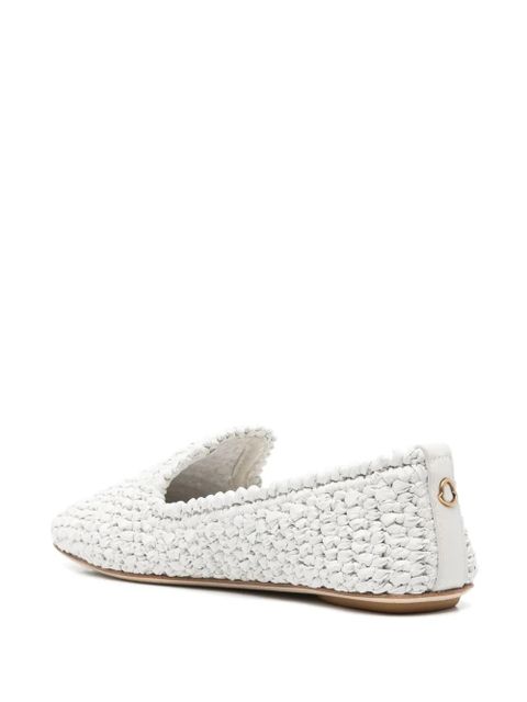 Moncler interwoven-design slippers - White