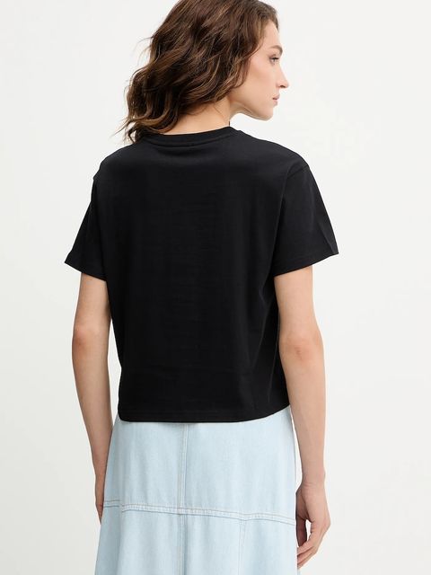 A.P.C. t-shirt bawełniany t-shirt boxy micro logo GOTS damski kolor czarny COHBW.F26387