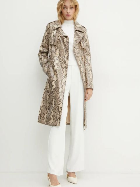 Guess trencz BRIANA damski kolor beżowy przejściowy W4BL06 WGHP0