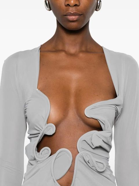 Christopher Esber long-sleeved draped dress - Grey