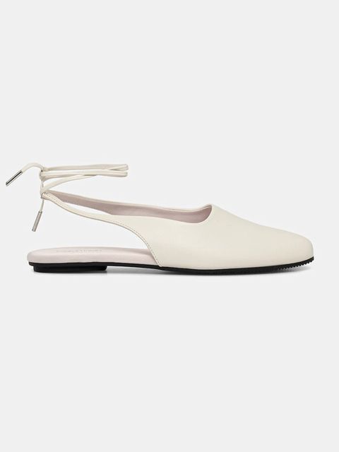 Calvin Klein baleriny skórzane BALLERINA SLING BACK LTH kolor beżowy HW0HW02655 - zdjęcie produktu nr 1