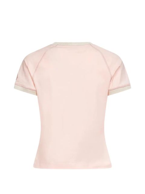 Moncler heart-print ribbed T-shirt - Pink - zdjęcie produktu nr 2