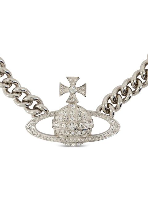 Vivienne Westwood crystal-embellished Orb necklace - Silver - zdjęcie produktu nr 2
