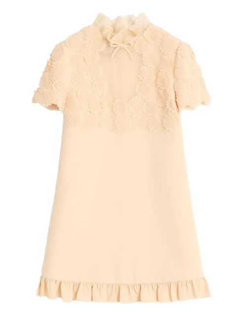Valentino Garavani lace-embellished ruffled mini dress - Neutrals - zdjęcie produktu nr 2