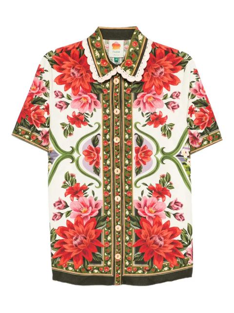 FARM Rio floral scallop-collar shirt - White - zdjęcie produktu nr 1