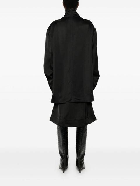 TOTEME funnel-neck satin blouse - Black