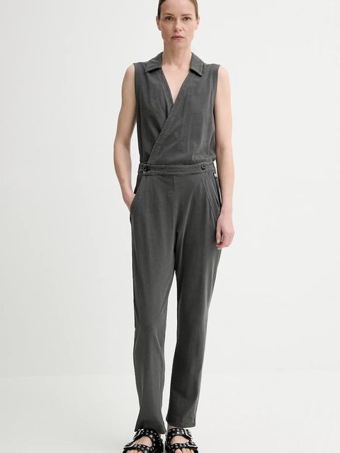 G-Star kombinezon bawełniany kolor szary z dekoltem w szpic D26093-C756 - zdjęcie produktu nr 1